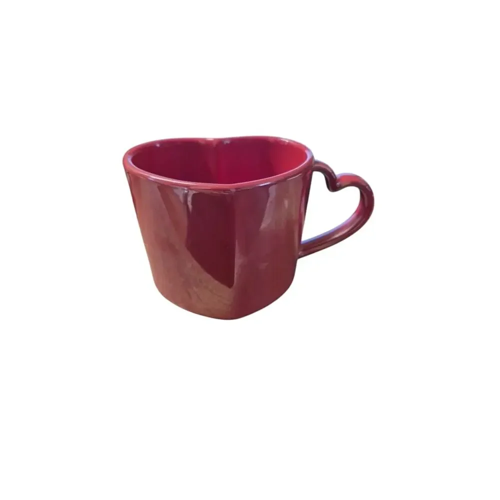 TARGET HEART SHAPED COFFEE MUG TEA CUP LOVE VALENTINE'S DAY STONEWARE 15 OZ s3